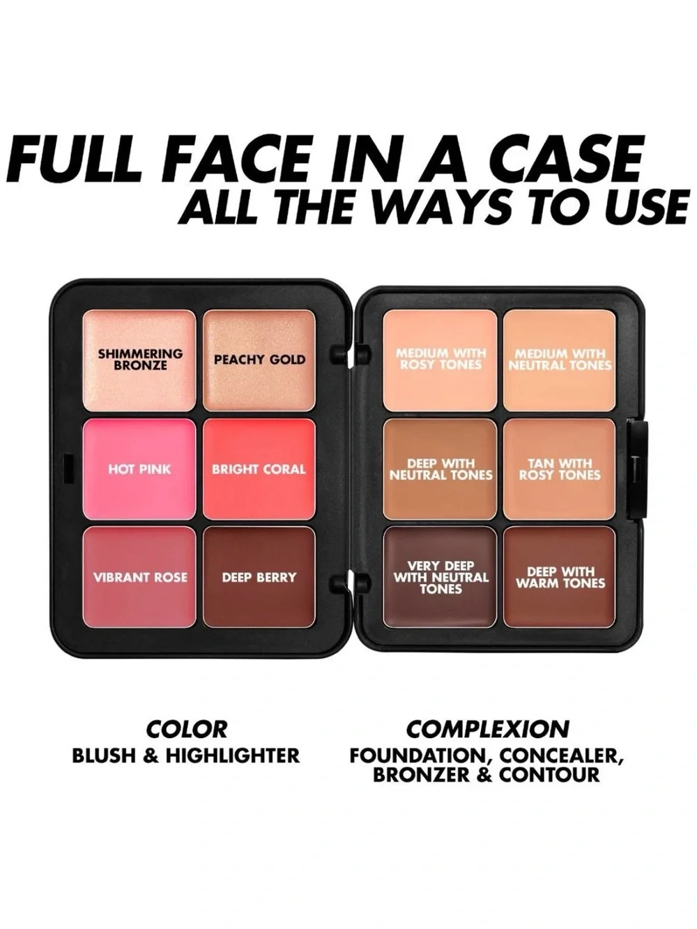 Makeup Forever Cream Concealer & Lip Palette — Red, Pink, Brown, Nude